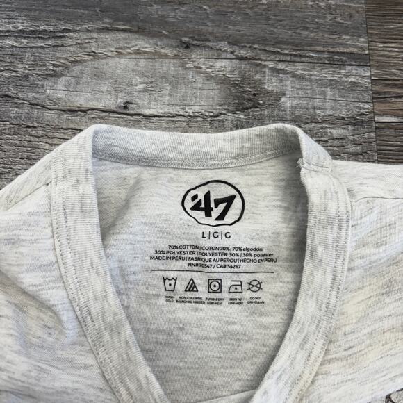 '47 Brand Cleveland Browns Heather Gray Mens L Brownie Elf‎ Chest Stripe T-Shirt - Picture 4 of 7